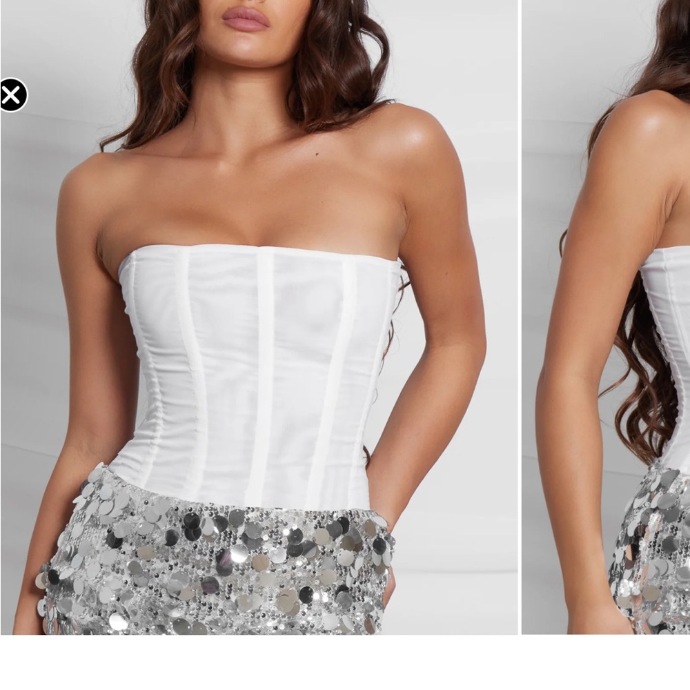 Leau muse mesh corset top